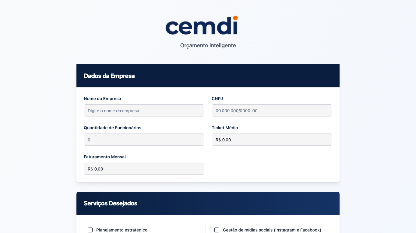 Orçamento CEMDI